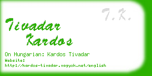 tivadar kardos business card